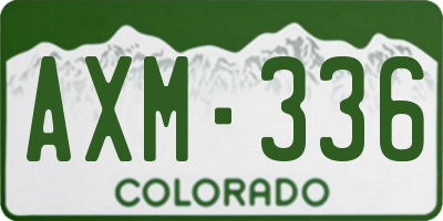 CO license plate AXM336