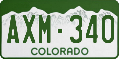 CO license plate AXM340