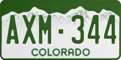 CO license plate AXM344