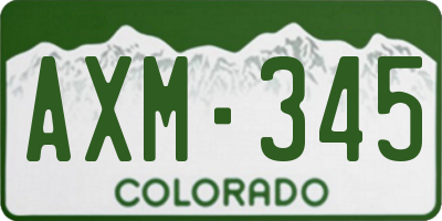CO license plate AXM345
