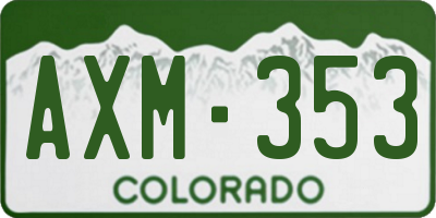 CO license plate AXM353