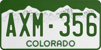 CO license plate AXM356