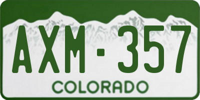 CO license plate AXM357
