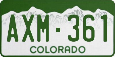 CO license plate AXM361