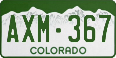 CO license plate AXM367
