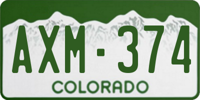 CO license plate AXM374