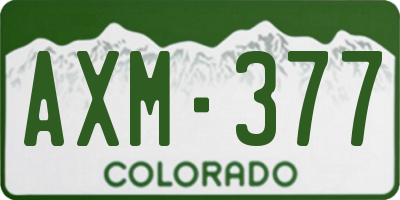 CO license plate AXM377