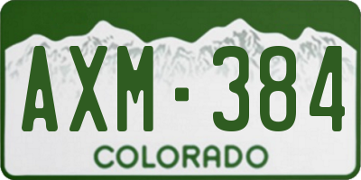 CO license plate AXM384