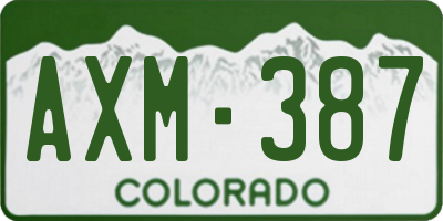 CO license plate AXM387