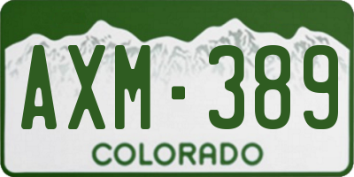 CO license plate AXM389