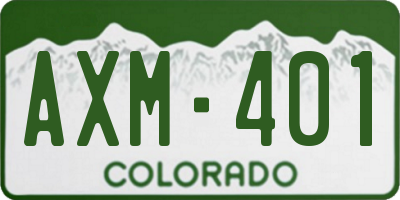 CO license plate AXM401