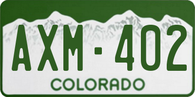 CO license plate AXM402
