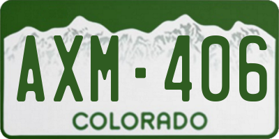 CO license plate AXM406