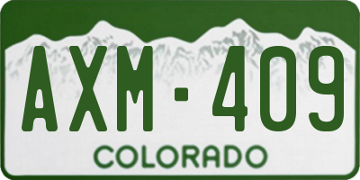 CO license plate AXM409