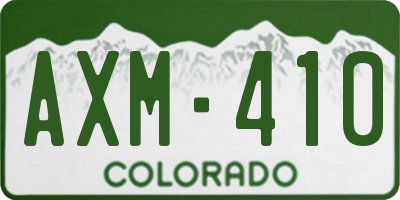 CO license plate AXM410