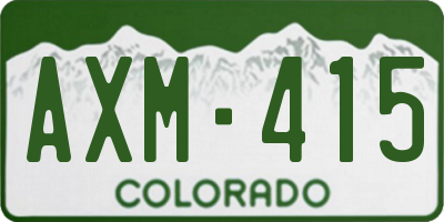 CO license plate AXM415