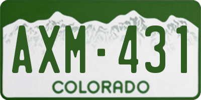CO license plate AXM431