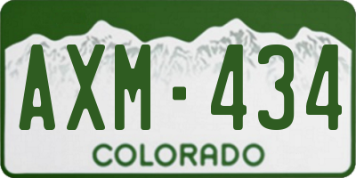 CO license plate AXM434