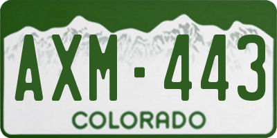 CO license plate AXM443