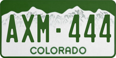 CO license plate AXM444