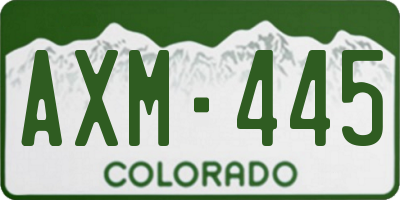 CO license plate AXM445