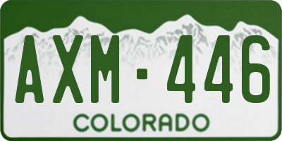 CO license plate AXM446