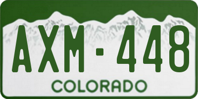 CO license plate AXM448