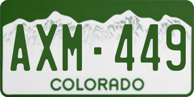 CO license plate AXM449