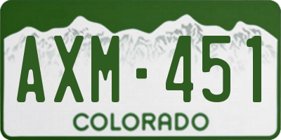 CO license plate AXM451