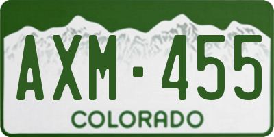 CO license plate AXM455