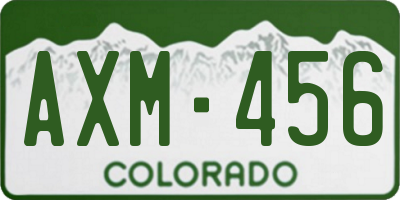 CO license plate AXM456