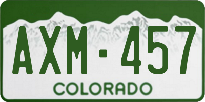 CO license plate AXM457