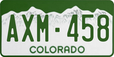 CO license plate AXM458