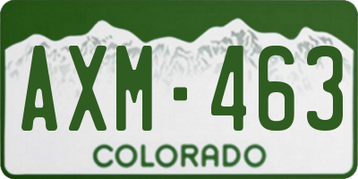 CO license plate AXM463