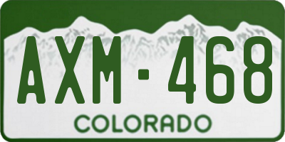 CO license plate AXM468