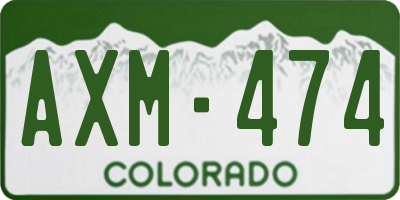 CO license plate AXM474