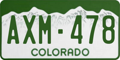 CO license plate AXM478