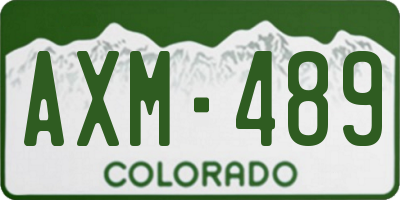 CO license plate AXM489