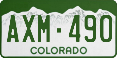 CO license plate AXM490