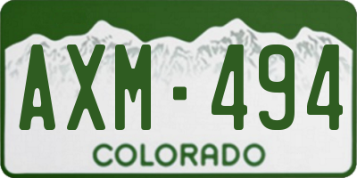CO license plate AXM494