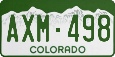 CO license plate AXM498