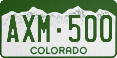 CO license plate AXM500