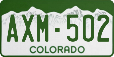 CO license plate AXM502