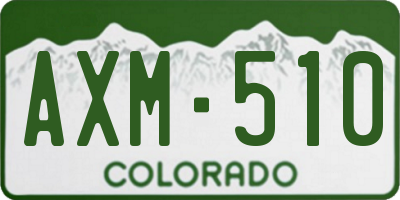 CO license plate AXM510