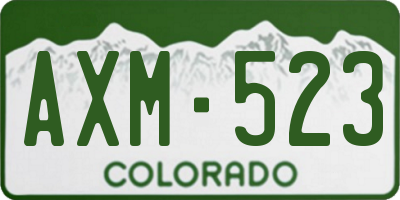 CO license plate AXM523
