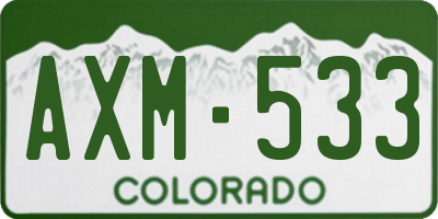 CO license plate AXM533
