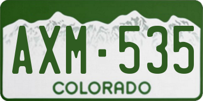CO license plate AXM535