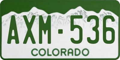 CO license plate AXM536
