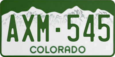 CO license plate AXM545