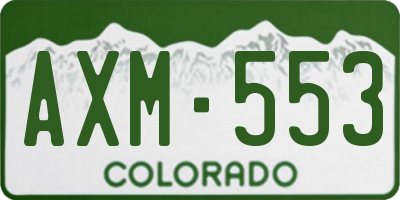 CO license plate AXM553